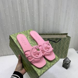 Guccci Interlocking G Slides Pink With Original Box CarryBag 1892 Pink