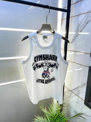 Gym Shark White Printed Super Premium Sendo F3916-WH