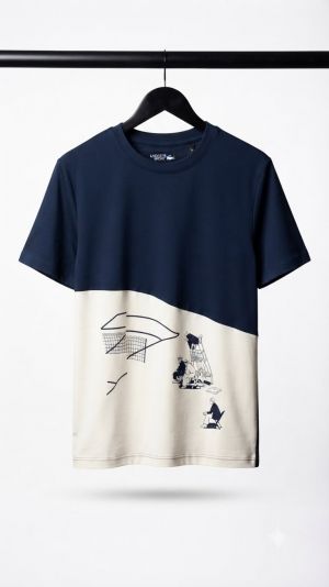 Lacost Sport Graphic T Shirt Navy. 1236 Sale- offer   VS1000