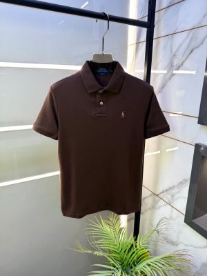 Ralp Lauren Brown Polo Premium Collar Neck T-shirt F3834-BR