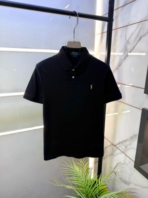 Ralp Lauren Black Polo Premium Collar Neck T-shirt F3834-BL