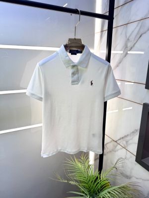 Ralp Lauren White Polo Premium Collar Neck T-shirt F3834-WH