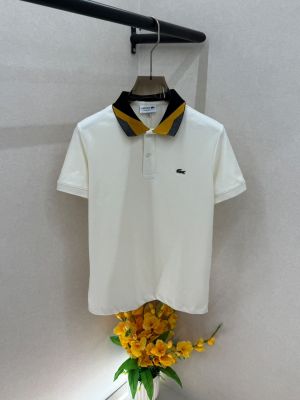 Lacost Cream Polo Premium Collar Neck T-shirt F5019-CR