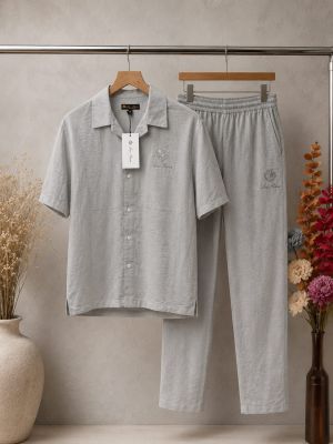 Loro Pian a Beige Premium Tracksuit with Soft Cotton Fabric and Embroidered Logo 4355