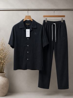 Loro Pian a Black Premium Tracksuit with Soft Cotton Fabri nd Embroidered Logo 4353
