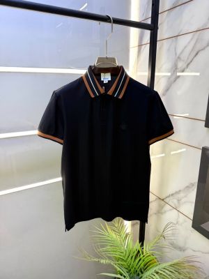 Burberr  Black Polo Premium Collar Neck T-shirt With Brand Carry Bag F5055-BL