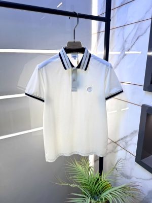 Burberr  White Polo Premium Collar Neck T-shirt With Brand Carry Bag F5055-WH