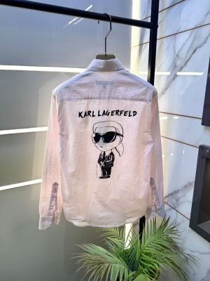 Karl Lagerfeld Lining Back Printed Premium Pink Shirt F4012-PI