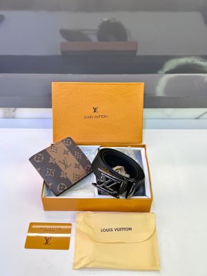Lv_Loui_ Brown Belt & Wallet Combo Fa 1092