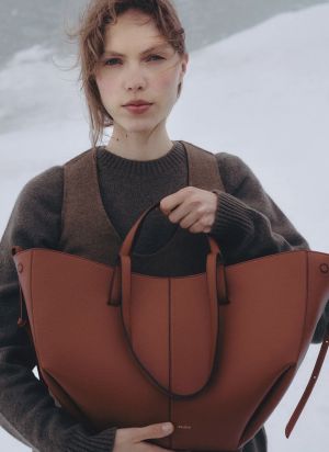 Polenne Red Clay Cyme Large Premium Tote With Wallet & DustCover