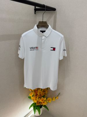 Tomm Hilfiger White Polo Premium Collar Neck T-shirt F5021-W2