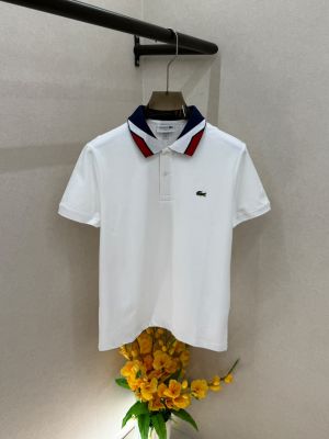 Lacost White Polo Premium Collar Neck T-shirt F5019-WH