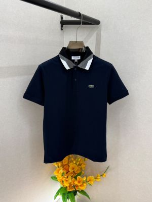 Lacost Navy Polo Premium Collar Neck T-shirt F5019-NY