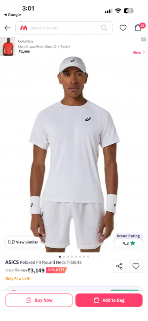 Asic Premium Store Article Round Neck Tshirt White
