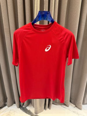 Asic Chest Logo Round Neck T-shirt Red