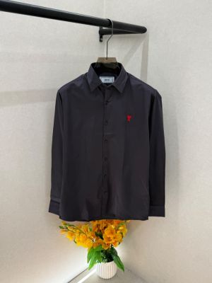 Ami Logo Dark Grey Super Premium  Shirts F3933-DGY