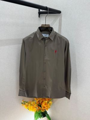 Ami Logo Gold Beige  Super Premium  Shirts F3933-BE