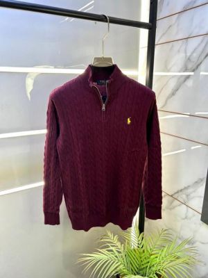 Ralp Lauren Maroon Imported knitted Super Premium Pullovers F3331-MA