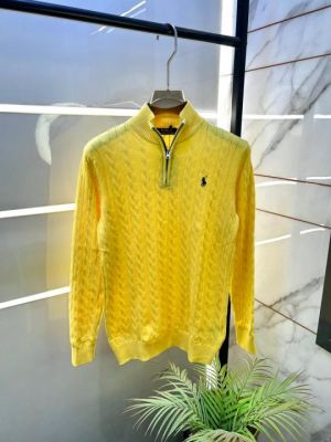 Ralp_Lauren Yellow Imported knitted Super Premium Pullovers F3331-YE