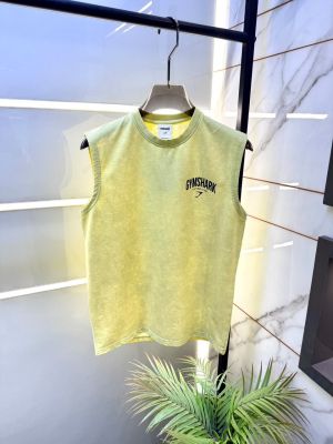 Gym Shark Acid Wash Yellow Back Printed Super Premium T-shirt F4019-YE