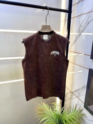 Gym Shark Acid Wash Brown Back Printed Super Premium T-shirt F4019-BR