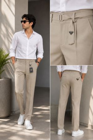 Prad Milano Badge 100% Imported Fabric Very Premium Trousers MR420