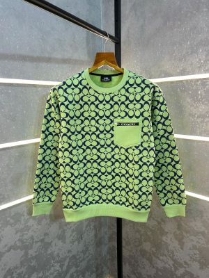 Coac  Imported Monogram Print Super Premium Pista Green Sweatshirts F1021