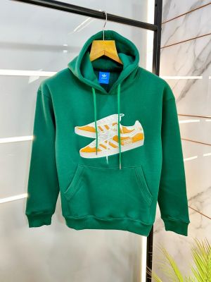 Adida Green Sneaker Edition Embossed Print Imported Premium Green Hoodie 1291