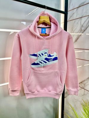 Adida Pink Sneaker Edition Embossed Print Imported Premium Hoodie 1291