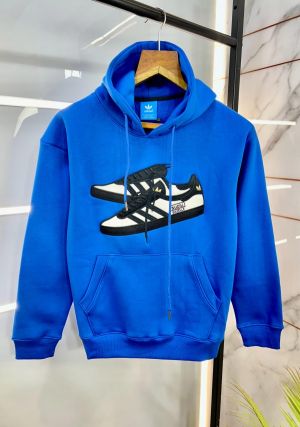 Adida Blue Sneaker Edition Embossed Print Imported Premium Hoodie 1291