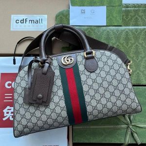 Guccci GG Ophidia Top Handle Bowling Bag With OG Box & Dust Bag & Tags (Brown - 377)