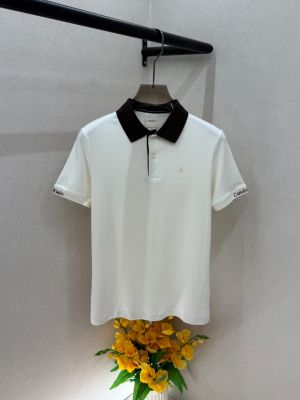 Calvi _Klein Cream Collar Neck Premium Polo T-shirt F5018-CR