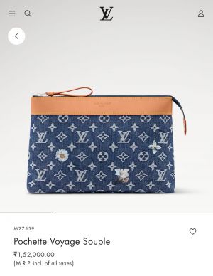 Louiis Vuitton Denim Clutch M14057 Pochette Voyage Souple With OG Box & Dust Cover Denim