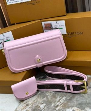 Louiis Vuitton LV Canta Officer Pochette Bag With OG Box & Dust Bag & Shoulder Strap (Pink - 1023)