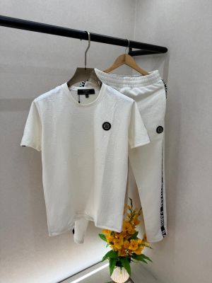 Balmai  Paris White Imported Embossed Print Premium Track Suit Brand Carry Bag Packing F3780-WH