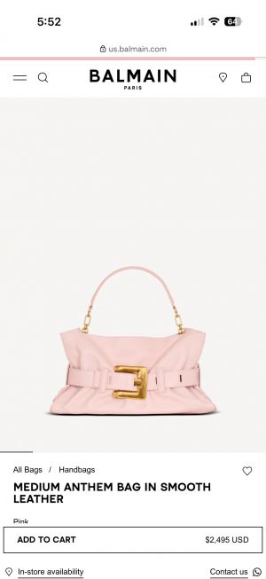 Balmaiin Medium Anthem Bag In Smooth Leather With DustCover