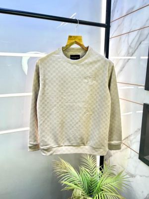 Loui_Vuitton Velvet Cream Imported Super Premium Sweatshirts F1084-CR