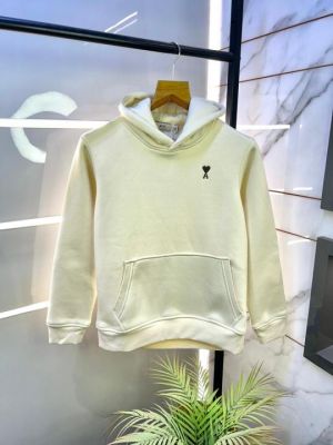 Ami Logo Imported Beige Super Premium Hoodie F3171-BE