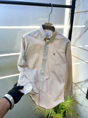 Brooks Brothers beigie Micro Checks Premium Shirts F3164-be