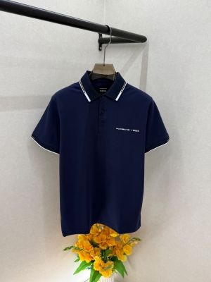 Boss x Porsche Navy Premium Collar Neck Polo T-shirt With Brand Box Packing F3843-NY