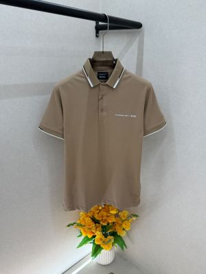 Boss x Porsche Brown Premium Collar Neck Polo T-shirt With Brand Box Packing F3843-BR