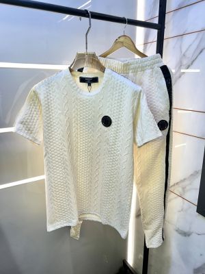 Balmai Paris White Imported Embossed Print Premium Track Suit Brand Carry Bag Packing F3143-WH