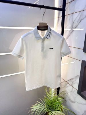 Calvi Klein White Collar Neck Premium Polo T-shirt F5067-WH