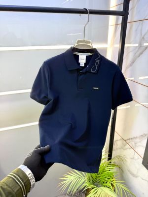 Calvi Klein Navy Collar Neck Premium Polo T-shirt F5067-NY