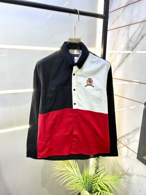Tomm Hilfiger Black Embroidery Logo Premium Oxford Lycra Shirts F2933-BL