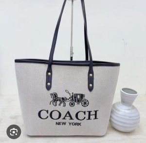Coac voyager jet set print tote bag with dust bag 5507