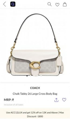 Coacch Tabby 26 Signature Premium Quality With Ogbox Satin Dustbag & Dual Belts & All tags Model No 05 high quality cc box