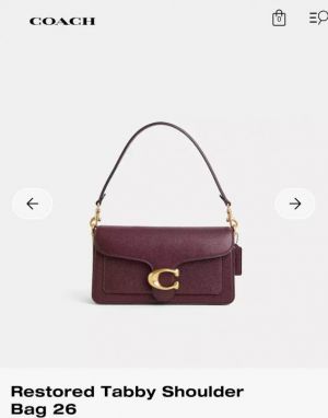 Coacch Tabby 26 Maroon Leather Premium Quality With Ogbox Satin Dustbag & Dual Belts & All tags Model No 09 high quality cc box