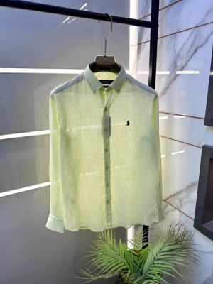 Ralp Lauren Linen Pista Embroidery Logo Premium Shirt With Brand Box Packing F4031-PIS