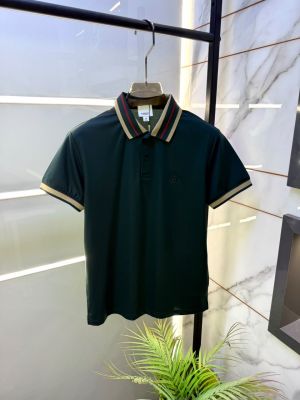 Burberr Green Polo Premium Collar Neck T-shirt With Brand Carry Bag F5055-GR